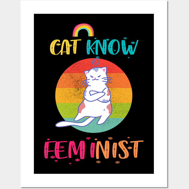 Cat Know Feminist Wall Art by 29 hour design